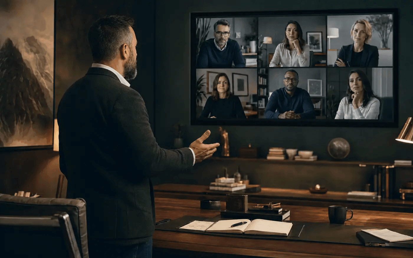 Financial leader mentoring a developing team