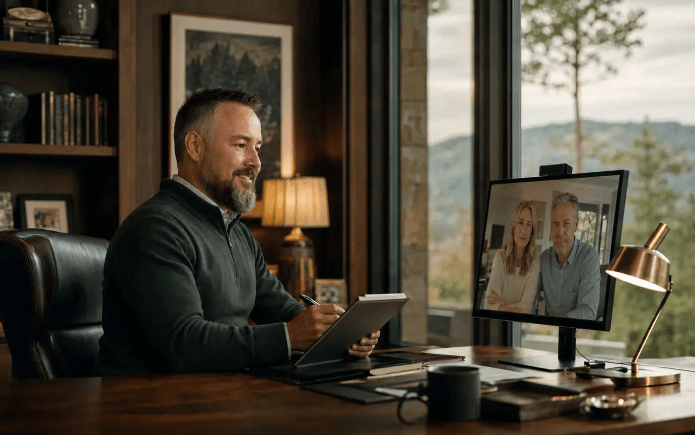 Financial professional serving a family