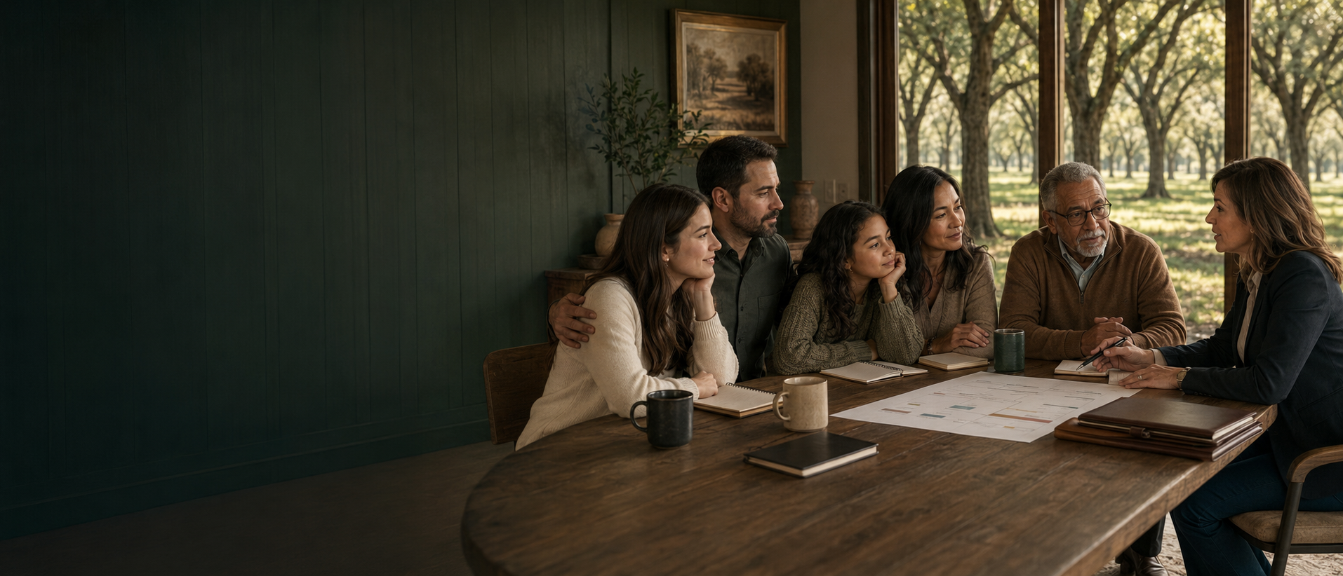 A multigenerational family learning together with a trusted financial professional